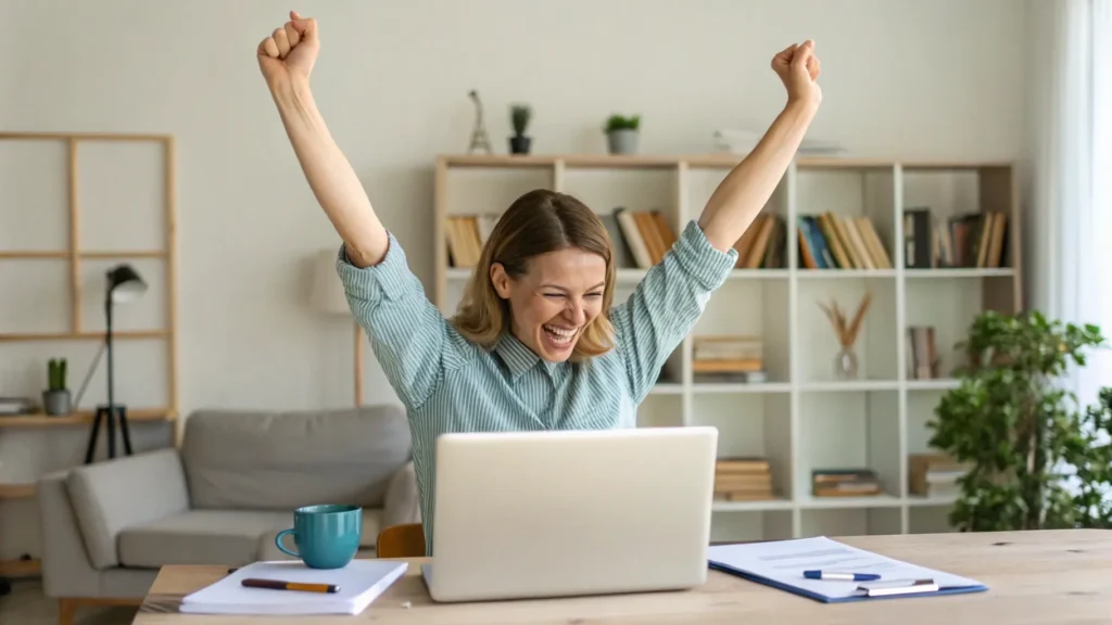 Online teacher happy