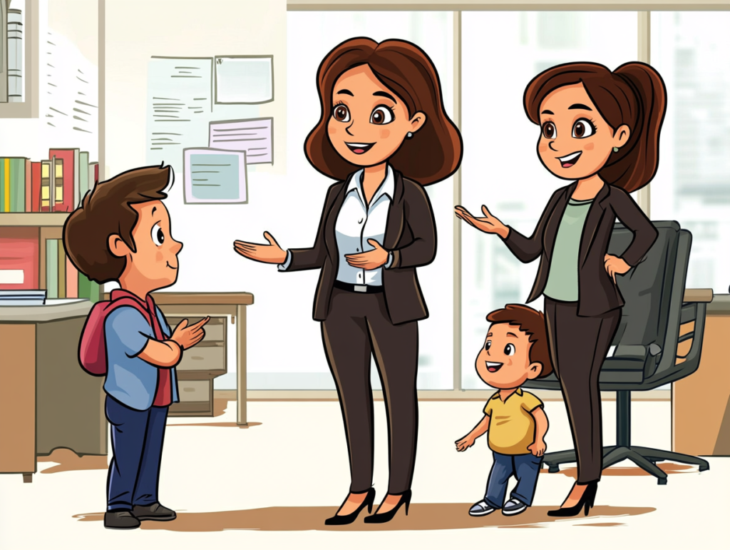 Akamai808 A Cartoon Character Of A Female Lawyer Talking With 1f652f14 483d 4469 8312 06054e4a0753