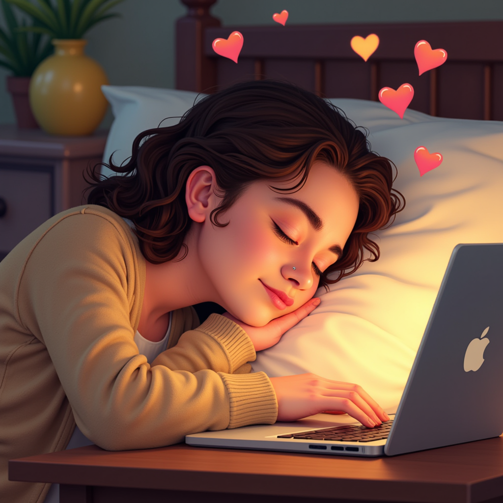 sleeping with laptop open