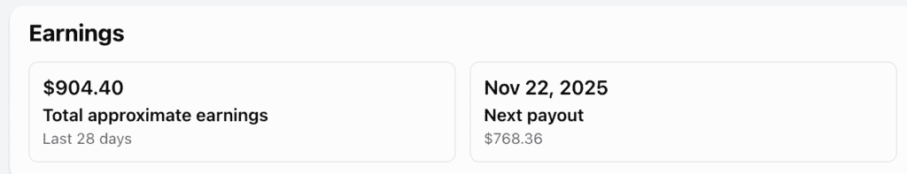 Actual Facebook earnings