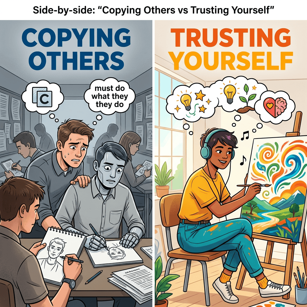 copying others vs trusting yourself