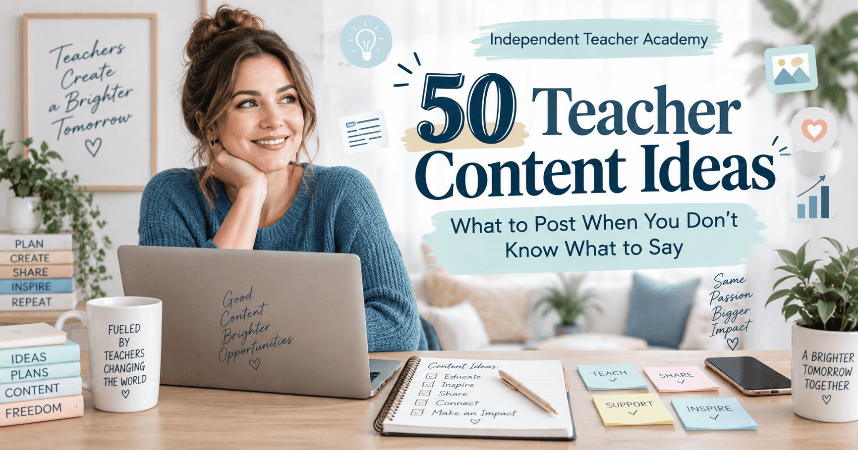 Teacher Content Ideas: 50 Things to Post When You Don’t Know What to Say